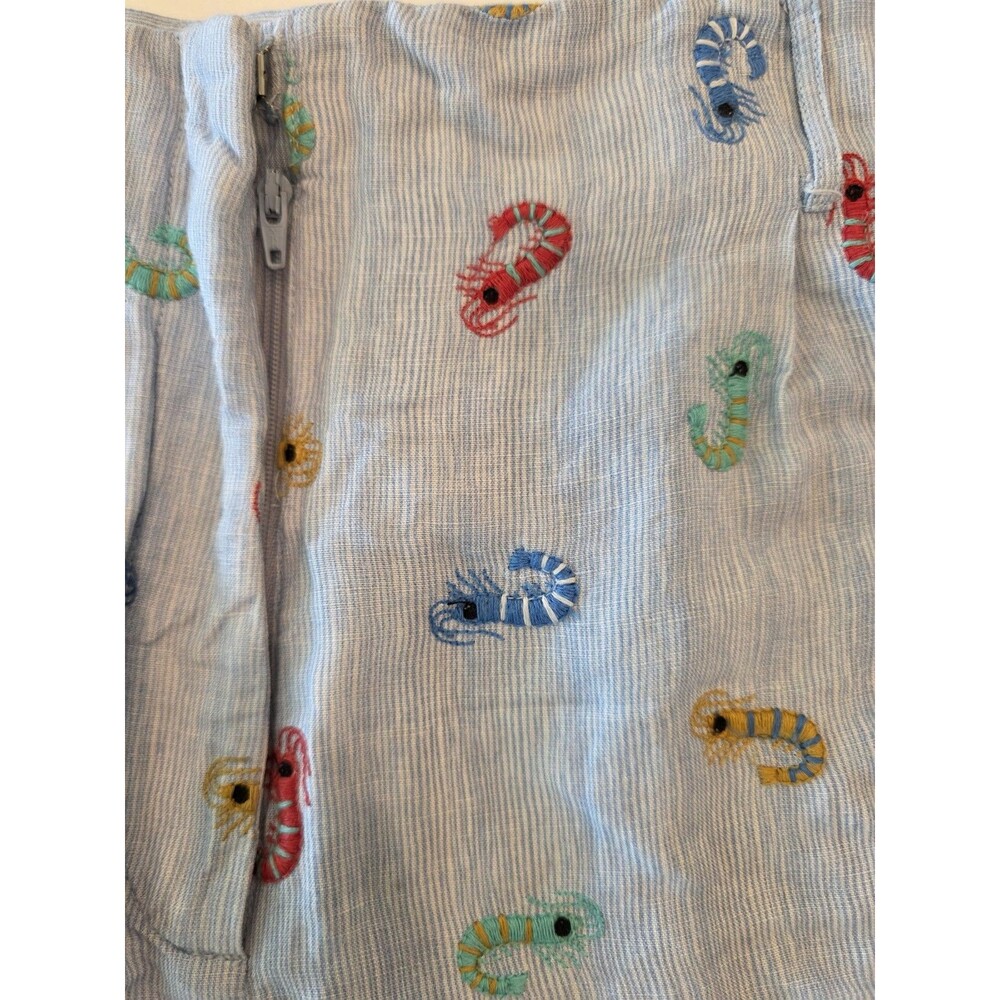 Anthropologie Conditions Apply Wallis Linen Blend Bermuda Shorts Shrimp  Blue M - Picture 4 of 8
